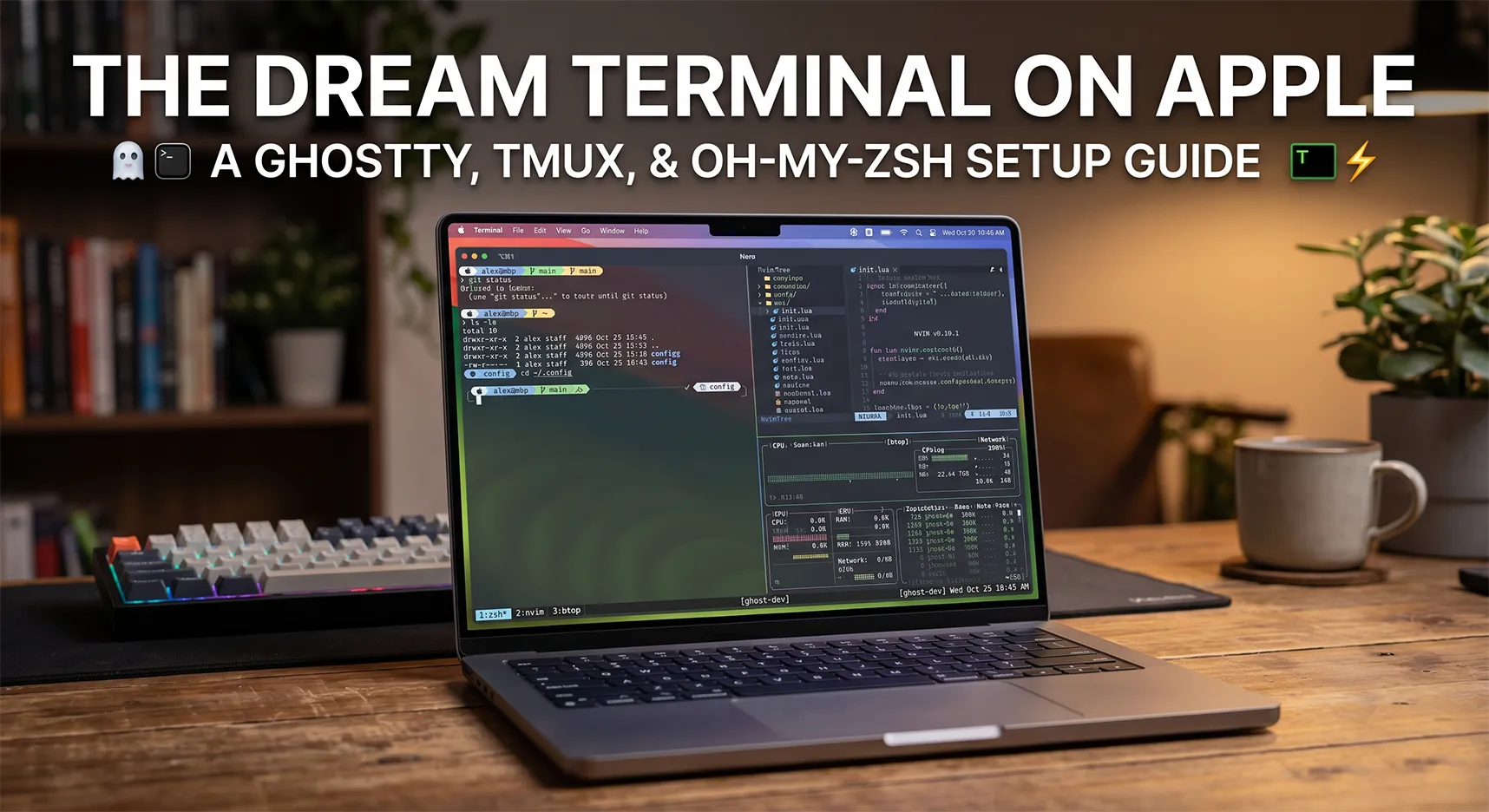 Термінал мрії на Apple: Повний гайд з налаштування Ghostty, tmux та oh-my-zsh
