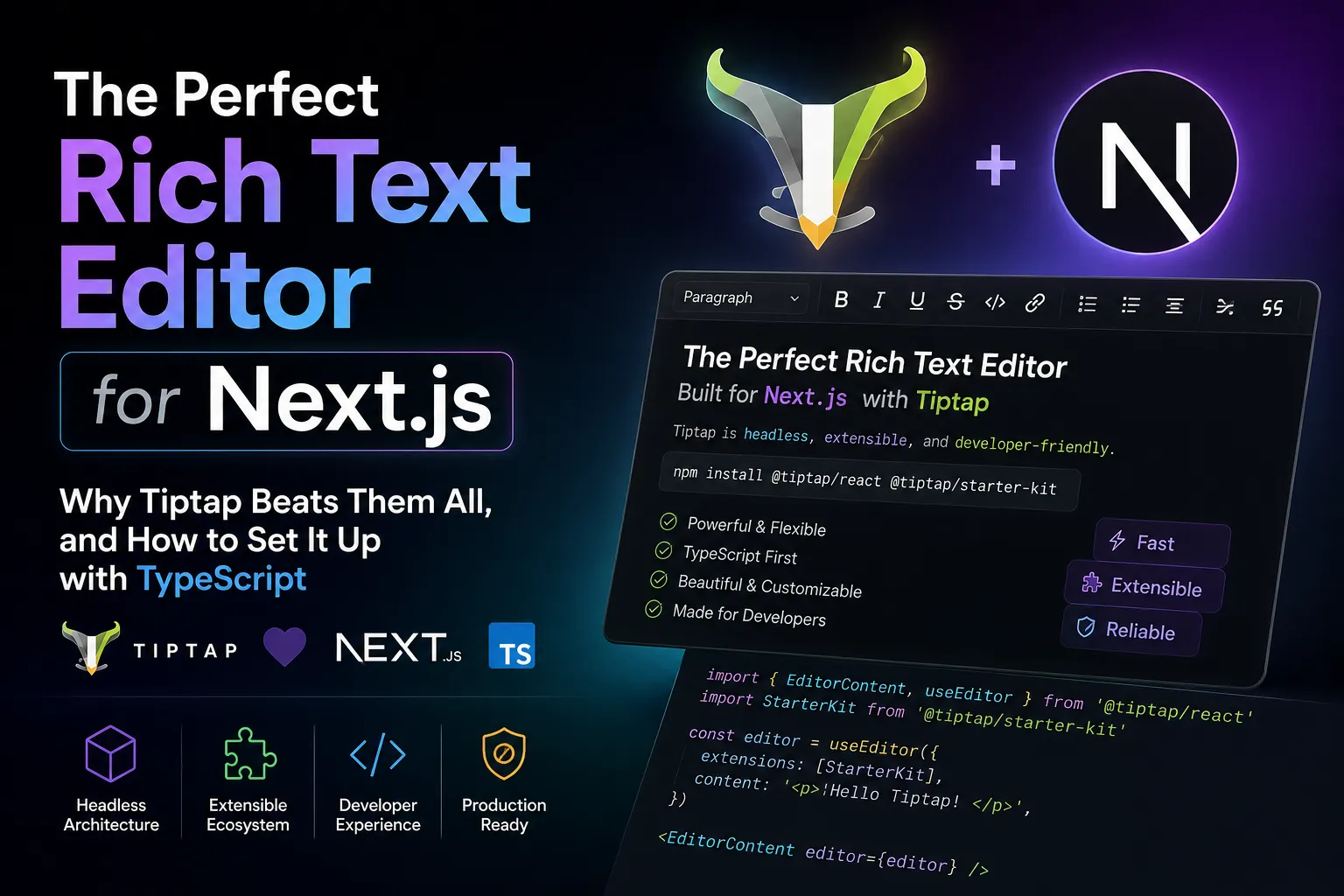 The Perfect Rich Text Editor in Next.js: SSR, SEO, and Custom UI with Tiptap